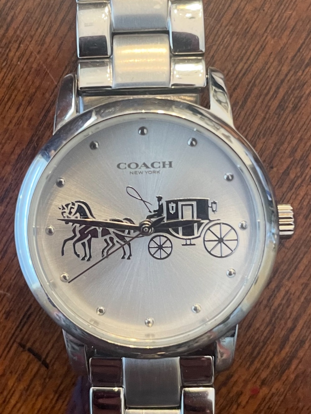 Coach Silver-Tone Horse & Carriage Stainless Watch
